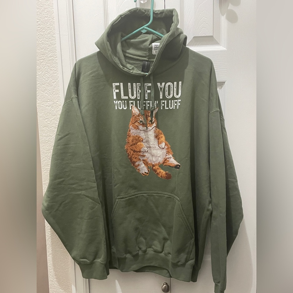 Gildan Olive Green Softstyle Midweight Hoodie with Tag